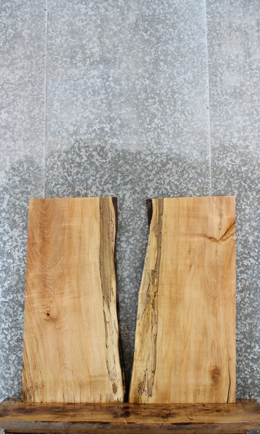 2- Natural Edge Maple Computer Desk Top Slabs 4843-4844
